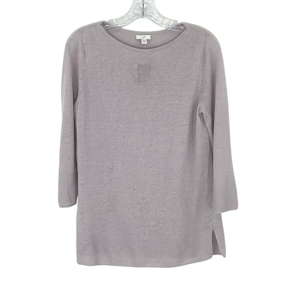J. Jill Sweater Top Women Small Lavender Linen Blend Lightweight Knit Casual NEW - Picture 1 of 10